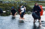 Crossing at low tide