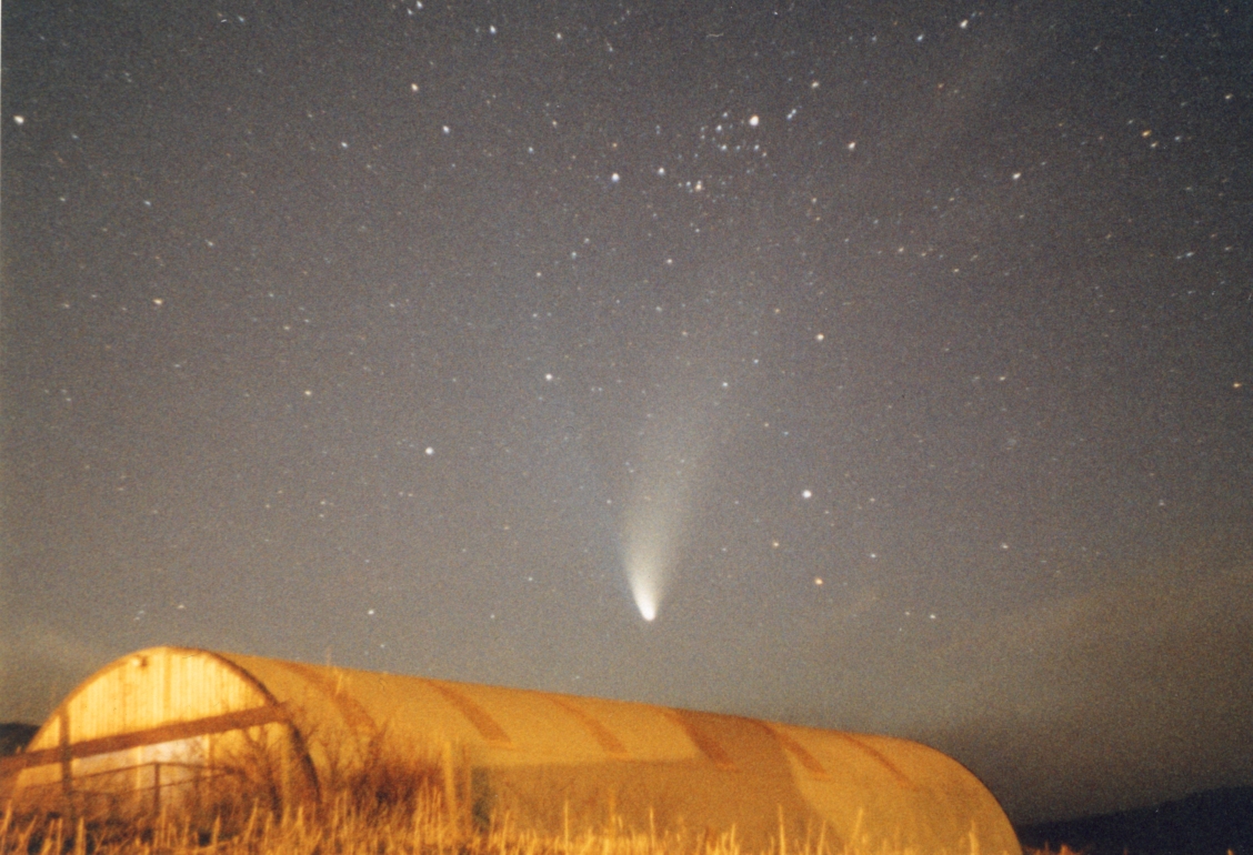 Hale Bopp over Hoswick, Shetland, 1997