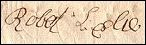 Robert Leslie's signature, from his 1815 will. 