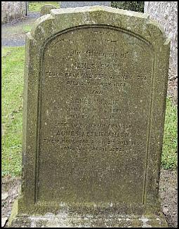 Gravestone in memory of Agnes Leslie and James Smith, in Cameron parish churchyard. 