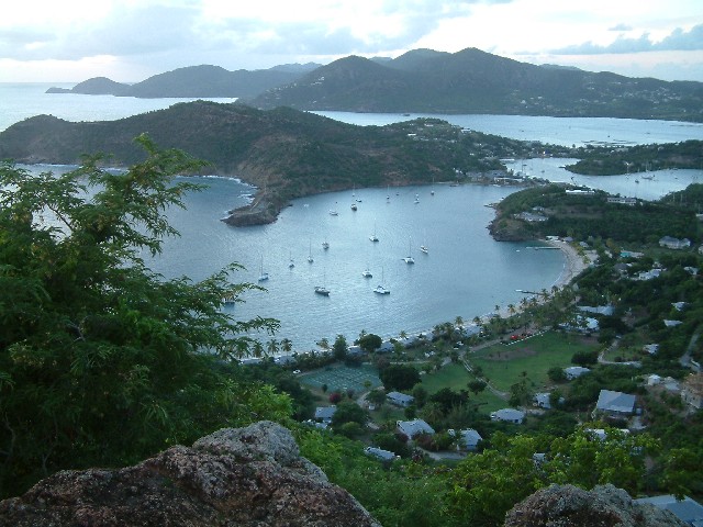 Overlooking English Harbour from Shirley Heights.