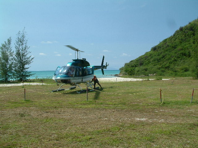 The helicopter.