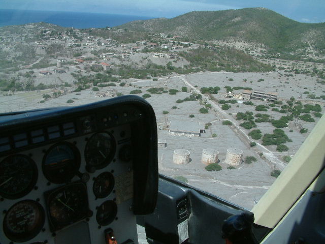 Plymouth, the abandoned ash-covered former capital of Montserrat.