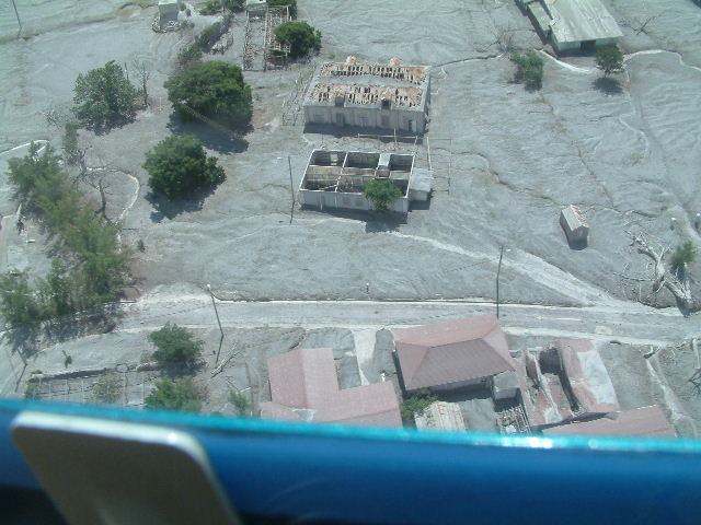 Plymouth, the abandoned ash-covered former capital of Montserrat.