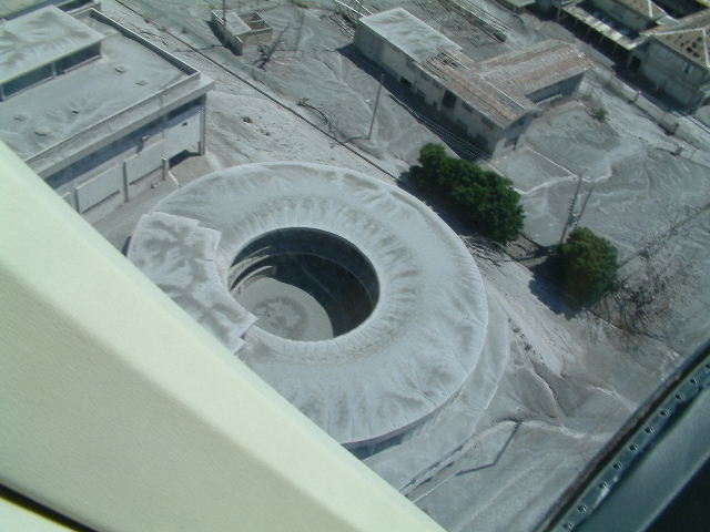 Plymouth, the abandoned ash-covered former capital of Montserrat.