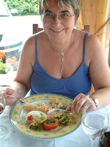 The main course at lunch in L'Auberge du Colvert, Mareuil Caubert.