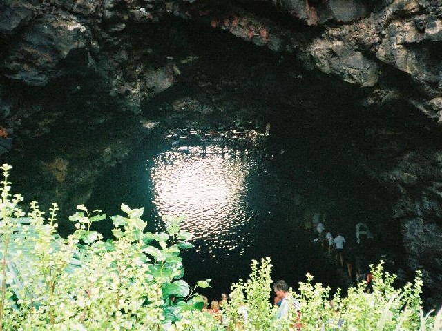 High tide in the caves at Jameos del Agua.
            'Water chimneys' in aboriginal Canarian.