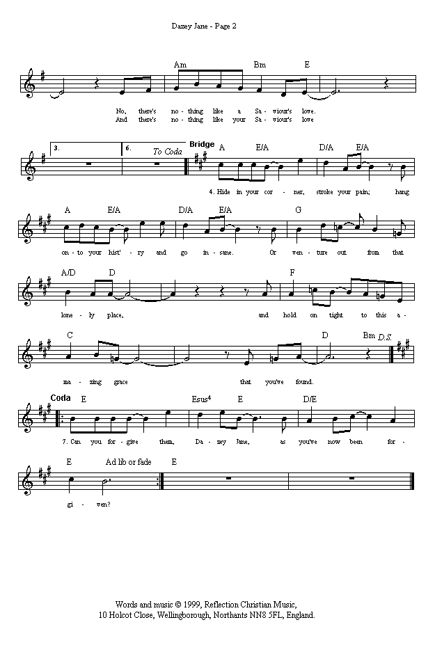 (Page Two of 'Dazey Jane' sheet music in *.gif format)