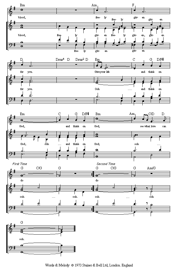 (page two of 'Take The Bread' sheet music 
    in *.gif format)