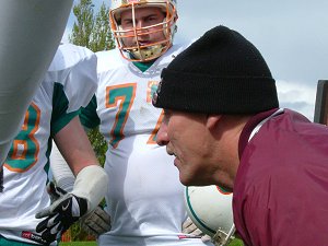 Defensive coach Mark Sloan lays it on the line