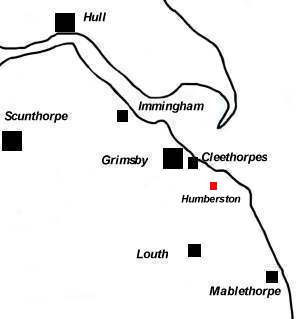 Map showing the location of Humberston