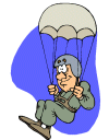 Cartoon parachutist