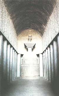 The Buddhist temple carved into a cliff at Karli