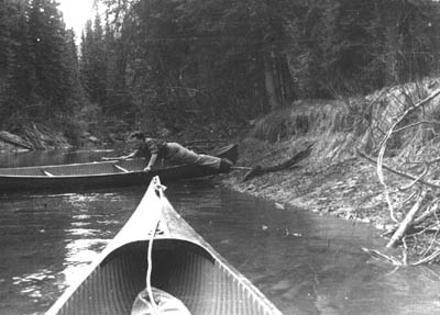 Falling in from canoe